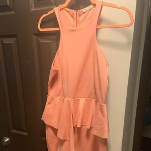 Peach Peplum Dress